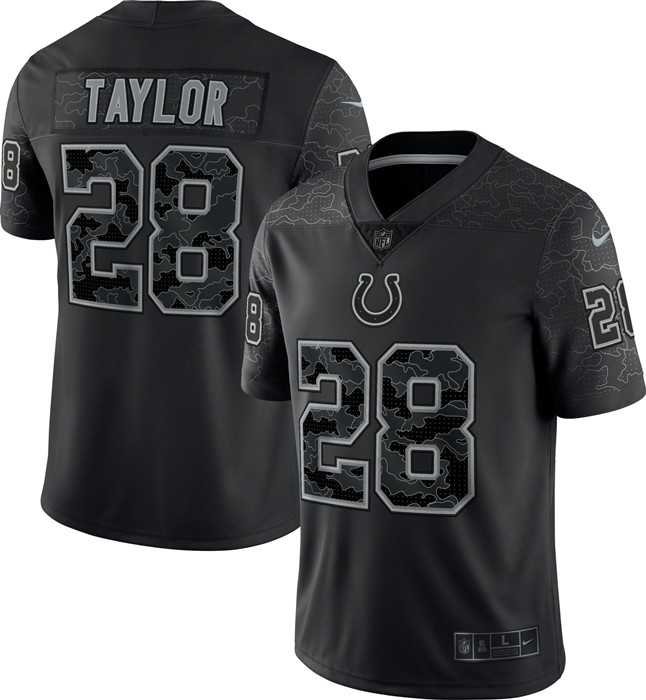 Men's Indianapolis Colts #28 Jonathan Taylor Black Reflective Limited Stitched Football Jersey,We sell and wholesale Men's Indianapolis Colts #28 Jonathan Taylor Black Reflective Limited Stitched Football Jersey on line form chian!